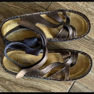 NAOT strappy open toe snap on comfort leather sandals